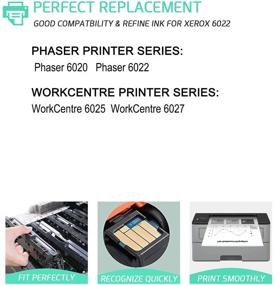 img 3 attached to 🖨️ High-Quality RETCH Laser Printer Toner Cartridges Replacement for Xerox WorkCentre 6027 6025 & Phaser 6022 6020 (4 Pack: 1 Black, 1 Cyan, 1 Magenta, 1 Yellow) Tray Included