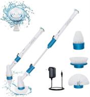 electric spin scrubber: 360 cordless bathroom scrubber for efficient cleaning – replaceable cleaning brush heads and extension handle for tub, tile, floor, wall, shower, bathtub, and kitchen logo