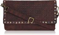 brown leather shoulder women detachable logo