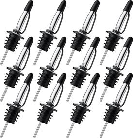 img 4 attached to 🍾 Femilkt 12 Pack Stainless Steel Liquor Pourers with Stoppers - Pour Spouts for 3/4" Bottle Mouth Liquor Bottles