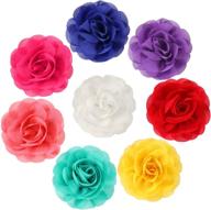 🌸 willbond pet collar flowers: 8-piece dog charms flower set for cat & dog collars - grooming accessory bow tie in 8cm size, assorted colors logo