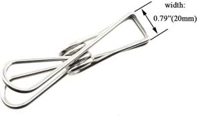 img 2 attached to 👕 HAHIYO Stainless Steel Clothespins Chip Clips - No Rust Stains, Strong Grip in Heavy Wind, 3.4 Inches, 14 Pack - Extra Large & Durable - Wide Opening for Holding Clothes & Snack Bags