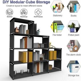 img 1 attached to 📦 VOJUEAR Cube Storage: Versatile 9-Cubes Closet Organizer Bookcase for Home & Office Storage
