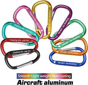 img 3 attached to 12PCS Aluminum Carabiner Keychain Clips - D Ring Shape Nonlocking Carabeaner Hook Buckles, Multi-function Spring Snap Key Clips Tool for Home, Camping, Hiking, Traveling, Backpacking