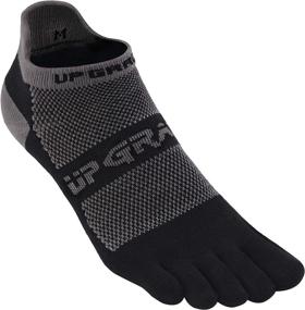 img 4 attached to Comfortable Toe Socks for Men and Women - Low Cut Ankle Running Socks in Soft Cotton