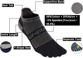 img 2 attached to Comfortable Toe Socks for Men and Women - Low Cut Ankle Running Socks in Soft Cotton