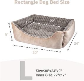 img 3 attached to JOEJOY Rectangle Dog Bed: Machine Washable, Non-Slip, Soft & Durable - Ideal for Large, Medium, Small Dogs