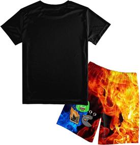 img 2 attached to 👕 6-14 Years Old Teens: 3D Shorts Clothing Sets - Lightweight 2-Piece Shirt and Shorts Set for Boys and Girls