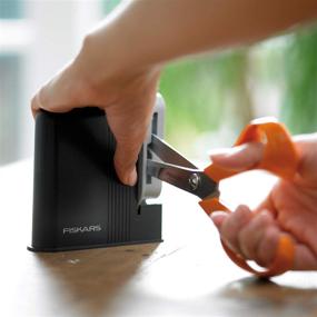 img 1 attached to 🔪 Revive and Renew Your Scissors: Fiskars 1005137 Scissors Sharpener, 3.5 x 10.2 x 9.8 cm, Orange