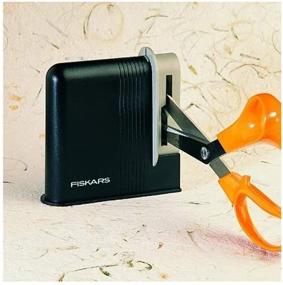 img 2 attached to 🔪 Revive and Renew Your Scissors: Fiskars 1005137 Scissors Sharpener, 3.5 x 10.2 x 9.8 cm, Orange