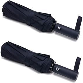 img 4 attached to ☂️ Ultimate Windproof Compact Collapsible Umbrellas by PFFY: The Perfect Folding Umbrellas