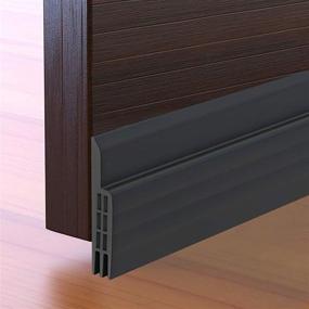 img 4 attached to 🚪 Suptikes Black Door Draft Stopper - 2" x 39" Door Sweep Strip for Exterior/Interior Doors, Soundproofing & Weather Stripping