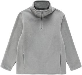 img 4 attached to 🧥 Boys' Half Zip Standing Collar Fleece Clothing by UNACOO