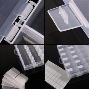 img 2 attached to Outuxed 2pack Clear Plastic Organizer Box with 36 Grids for Jewelry, Crafts, and Fishing Tackle - Adjustable Dividers and Label Stickers Included