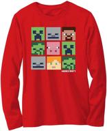minecraft boys sleeve character black boys' clothing: perfect pick for stylish gamers logo