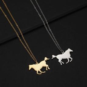 img 1 attached to 🐴 Stainless Steel Horse Necklace - Silver Gifts for Teen Girls and Women, 18" + 2" Horse Jewelry