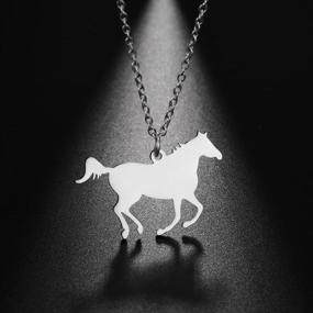 img 2 attached to 🐴 Stainless Steel Horse Necklace - Silver Gifts for Teen Girls and Women, 18" + 2" Horse Jewelry