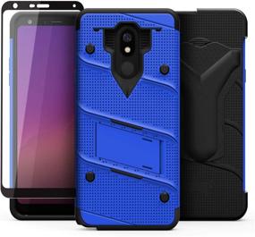 img 1 attached to ZIZO Bolt Series For LG Stylo 5 Case Military Grade Drop Tested With Full Glass Screen Protector Holster And Kickstand Blue Black