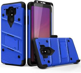 img 3 attached to ZIZO Bolt Series For LG Stylo 5 Case Military Grade Drop Tested With Full Glass Screen Protector Holster And Kickstand Blue Black