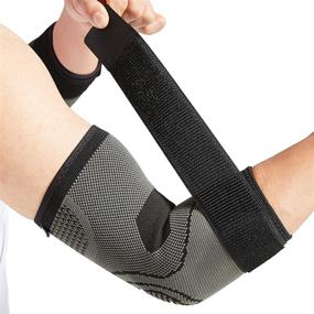 img 4 attached to 🎾 2 Pack Elbow Brace with Strap for Tendonitis - Tennis Elbow Compression Sleeves for Golf Elbow Treatment