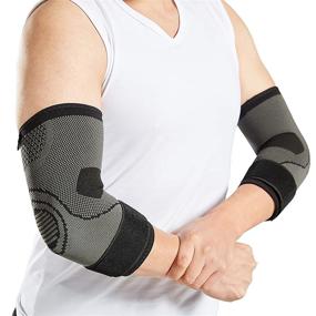 img 2 attached to 🎾 2 Pack Elbow Brace with Strap for Tendonitis - Tennis Elbow Compression Sleeves for Golf Elbow Treatment