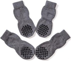 img 2 attached to 🧦 Slip-Free Indoor Wear: Akopawon Anti-Slip Pet Dog Cat Socks for Paw Protection and Traction Control - Set of 4