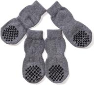 🧦 slip-free indoor wear: akopawon anti-slip pet dog cat socks for paw protection and traction control - set of 4 логотип