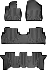 img 4 attached to 🏞️ MAXLINER All Weather Custom Fit 3 Row Black Floor Mat Liner Set | Compatible with 2016-2020 Kia Sorento (Fits 7 Passenger Models Only)