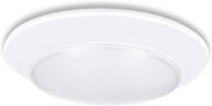 🔆 maxxima 7.5 in. slim round led flush mount ceiling light fixture: bright 900 lumens, 3000k warm white, dimmable for closet логотип