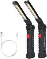 coquimbo led work light set - rechargeable cob lights with magnetic base, 360° rotation, 5 modes for car repair, household, and outdoor use (2 pack, 27x4.5cm) логотип