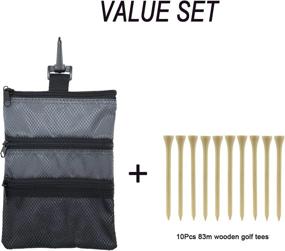 img 2 attached to ⛳ Amy Sport Golf Pouch Bag with Multi Pocket Clip, Zipper Hook, and 10 Pcs Wooden Golf Tees – Durable Nylon Valuables Holder for Men and Women