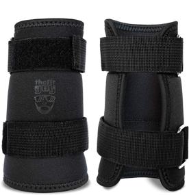 img 4 attached to 🏋️ THEFITGUY Kettlebell Wrist Guards - Reduce Forearm Wrist Bruises, Adjustable Straps for Perfect Fit on Skin or Shirt, Thick Padding for Kettlebell Impact Absorption, Optimal Arm Protection (Pair)