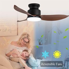 img 2 attached to 💨 Stylish 46'' Modern Small Flush Mount Ceiling Fan: Low Profile, Remote Control, Matte Black Finish