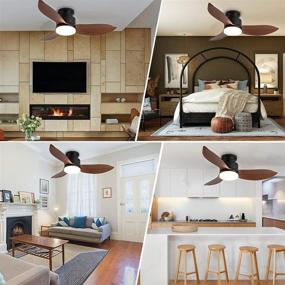 img 3 attached to 💨 Stylish 46'' Modern Small Flush Mount Ceiling Fan: Low Profile, Remote Control, Matte Black Finish
