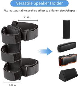 img 2 attached to Caudblor Adjustable Wireless Speaker Strap - Premium Universal Bicycle Handlebar Sound Bar Holder with 2 Straps, for JBL Speakers/Water Bottle on Golf Cart/Boat