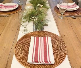 img 1 attached to Red Kitchen Napkins Striped Country