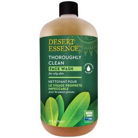 img 4 attached to Desert Essence Thoroughly Clean Face Wash - Original - 32 Fl Oz - Tea Tree 🌿 Oil - Gentle Cleanser - Promotes Soft Radiant Skin - Enriched with Goldenseal, Awapuhi, and Chamomile Essential Oils