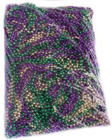 img 1 attached to 📿 DABSHOP 144 Mardi Gras Bead Necklaces - 33 inch - for Flapper Halloween Costume, Party Decorations, and Dress Accessories - Bulk Buy for Floats, Games, and Supplies