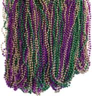 📿 dabshop 144 mardi gras bead necklaces - 33 inch - for flapper halloween costume, party decorations, and dress accessories - bulk buy for floats, games, and supplies логотип