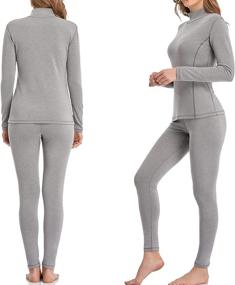 img 3 attached to RuuKarm Thermal Underwear Fleece Leggings Sports & Fitness