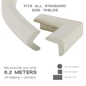 img 3 attached to 👶 Bebe Earth - Baby Proofing Edge and Corner Guard Protector Set - 20 Ft, 8 Corners - Safety Bumpers - Child Proof Furniture and Tables - Pre-Taped Corner Cushions - Oyster White - Enhanced SEO