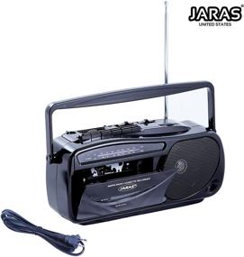 img 3 attached to 📻 Jaras JJ-2618 Limited Edition Portable Boombox Tape Cassette Player/Recorder: Unleash Vibrant AM/FM Radio, Stereo Speakers & Headphone Jack