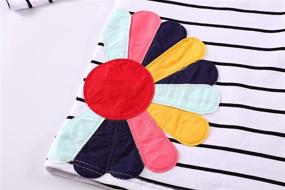 img 1 attached to Rainbow Striped Applique Playwear Dresses for Girls' Clothing