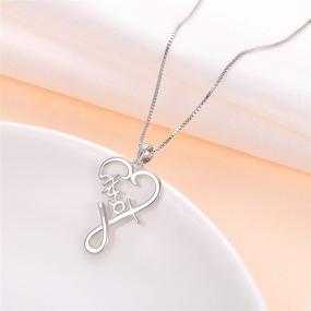 img 1 attached to S925 Sterling Silver Faith Calligraphy Necklace: Inspirational Love Heart Pendant for Women, Girls, Men, Boys - 18 inches