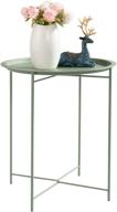 🌿 hollyhome folding tray metal side table, small round end table for sofa, anti-rust waterproof outdoor or indoor snack table, accent coffee table, atrovirens - 20.28"h x 18.11"d логотип