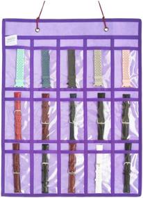 img 4 attached to Hanging Watch Band Storage Organizer & Display Roll Holder for Watch Band Straps Accessories with 15 Clear Pockets - Purple (15 Pockets)