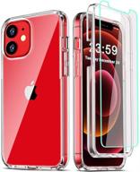 📱 coolqo iphone 12 / iphone 12 pro case 6.1 inch + 2 tempered glass screen protectors, clear 360 full body silicone shockproof protective phone cover for iphone 12/12 pro logo