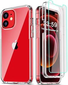 img 4 attached to 📱 COOLQO iPhone 12 / iPhone 12 Pro Case 6.1 Inch + 2 Tempered Glass Screen Protectors, Clear 360 Full Body Silicone Shockproof Protective Phone Cover for iPhone 12/12 Pro