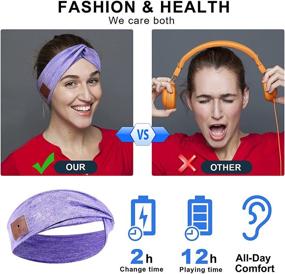 img 3 attached to 🎧 Women's Bluetooth Headband - Wireless Sport Hair Bands with Ultra-Thin HD Stereo Speakers for Music, Beauty, Jogging, Yoga - Perfect Gift