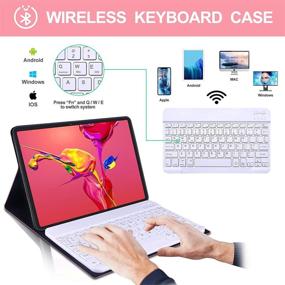 img 1 attached to 🔌 Galaxy Tab S7 11 Keyboard Case with 7 Color Backlight, Wireless Bluetooth & Auto Sleep, PU Leather Folio Cover - Compatible with Galaxy Tab S7 11 2020 SM-T870 SM-T875 SM-T878, Pink